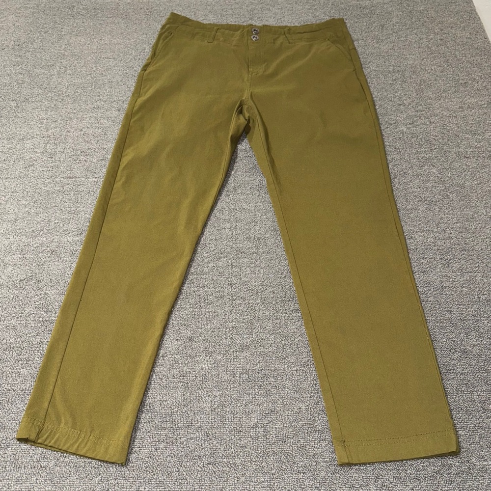 Swiss Alps Olive Green Stretch Hiking Pants Straight Leg Utility Size Large